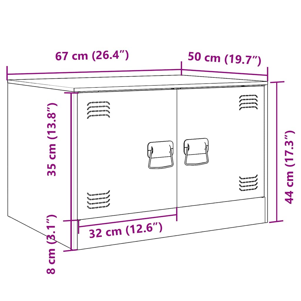 Couchtisch 67X50X44 Cm Stahl