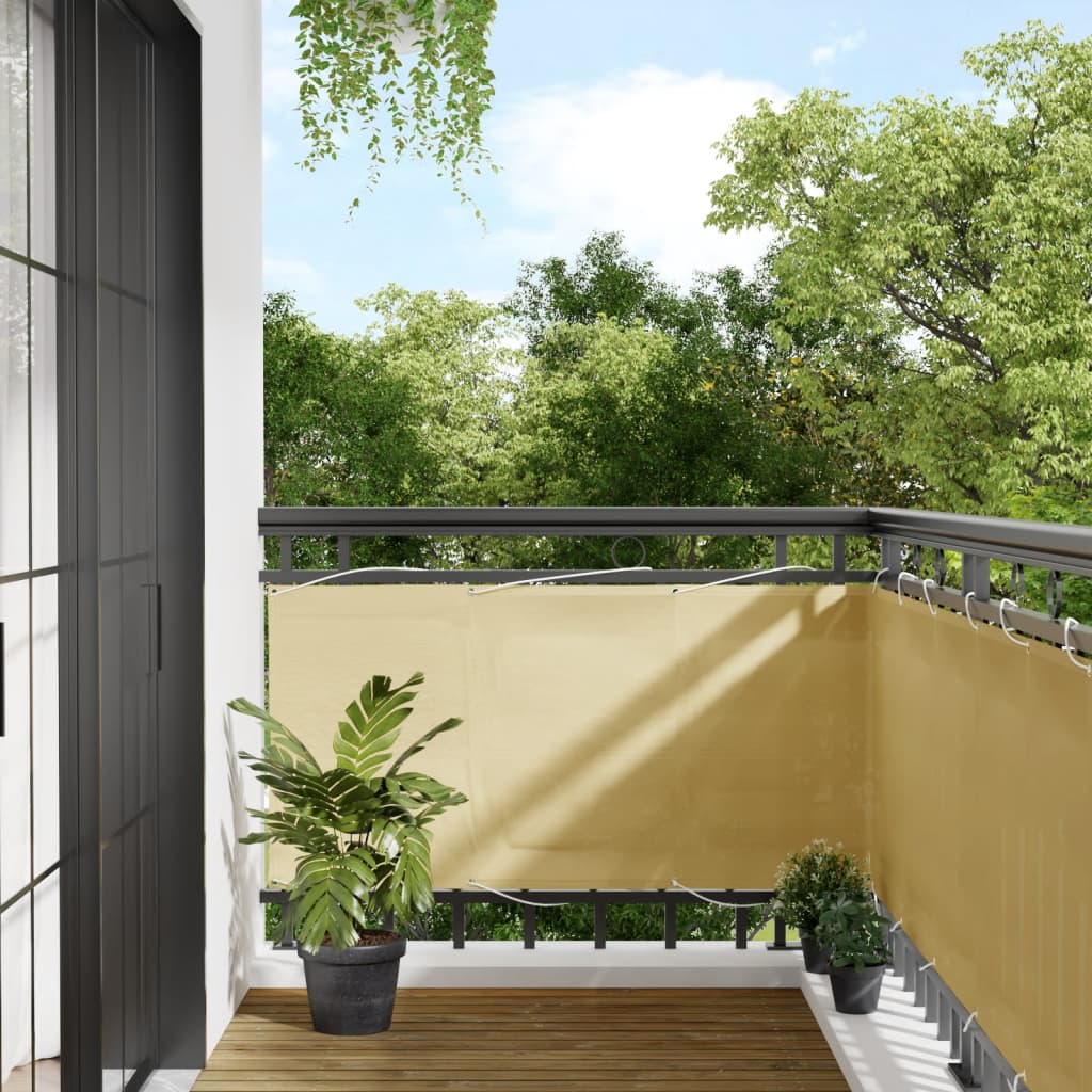 Balkon-Sichtschutz N 100% Polyester-Oxford Sandfarbe