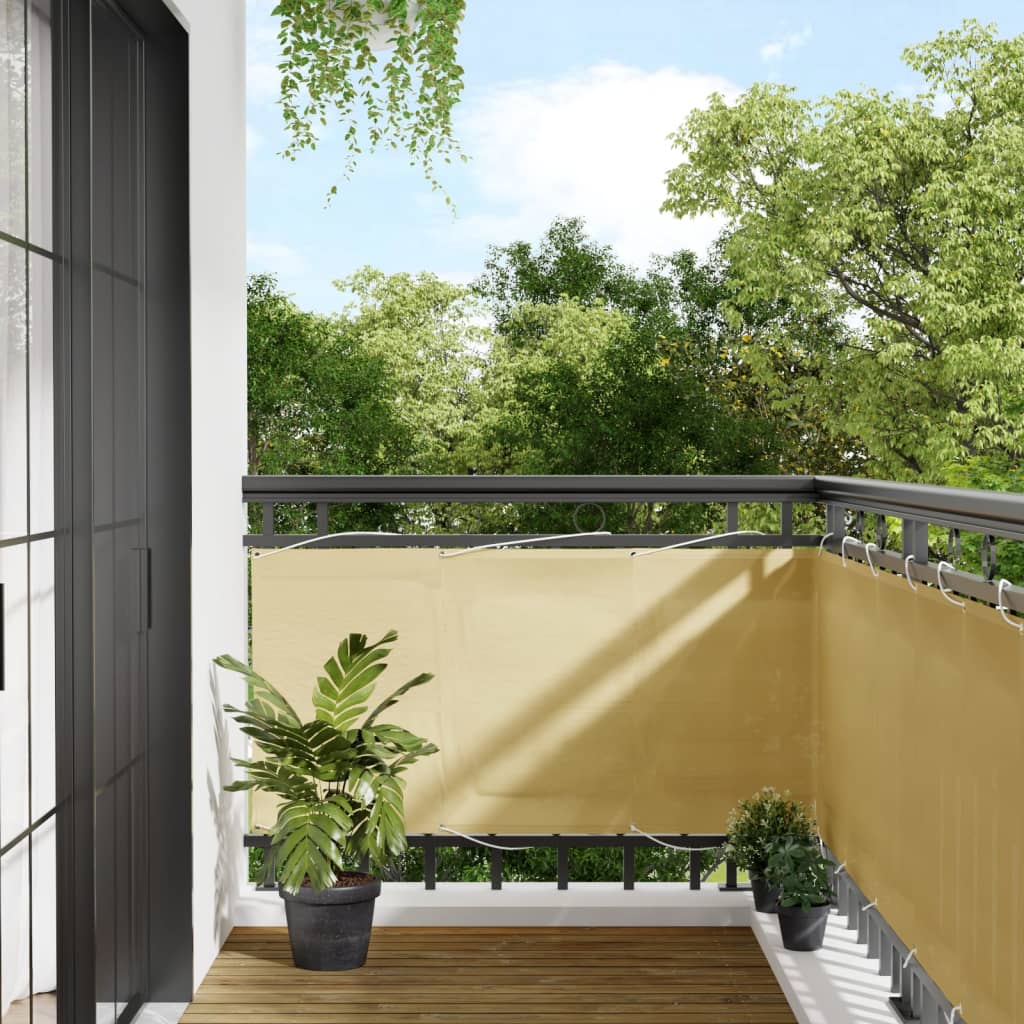 Balkon-Sichtschutz N 100% Polyester-Oxford Sandfarbe
