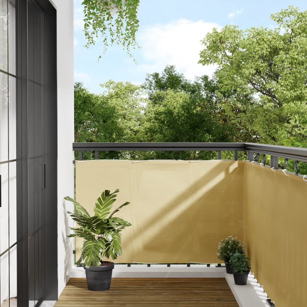 Balkon-Sichtschutz N 100% Polyester-Oxford Sandfarbe