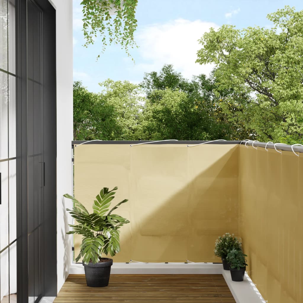 Balkon-Sichtschutz N 100% Polyester-Oxford Sandfarbe