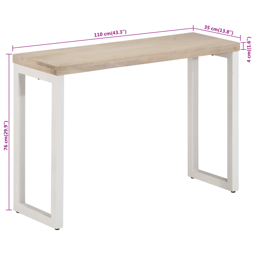 Konsolentisch Braun 110X35X76 Cm Massivholz Mango Und Eisen