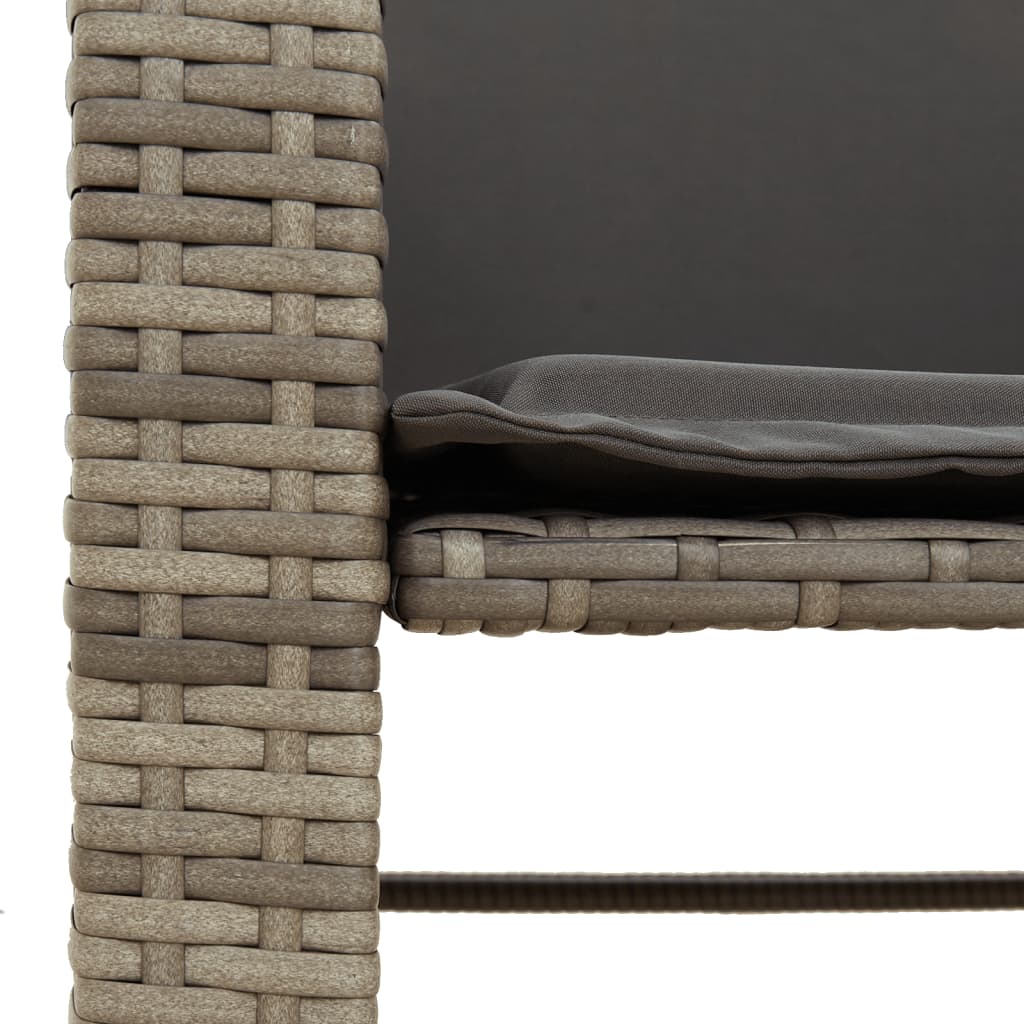 Gartensofa 2-Sitzer Mit Tisch Und Hockern Poly Rattan