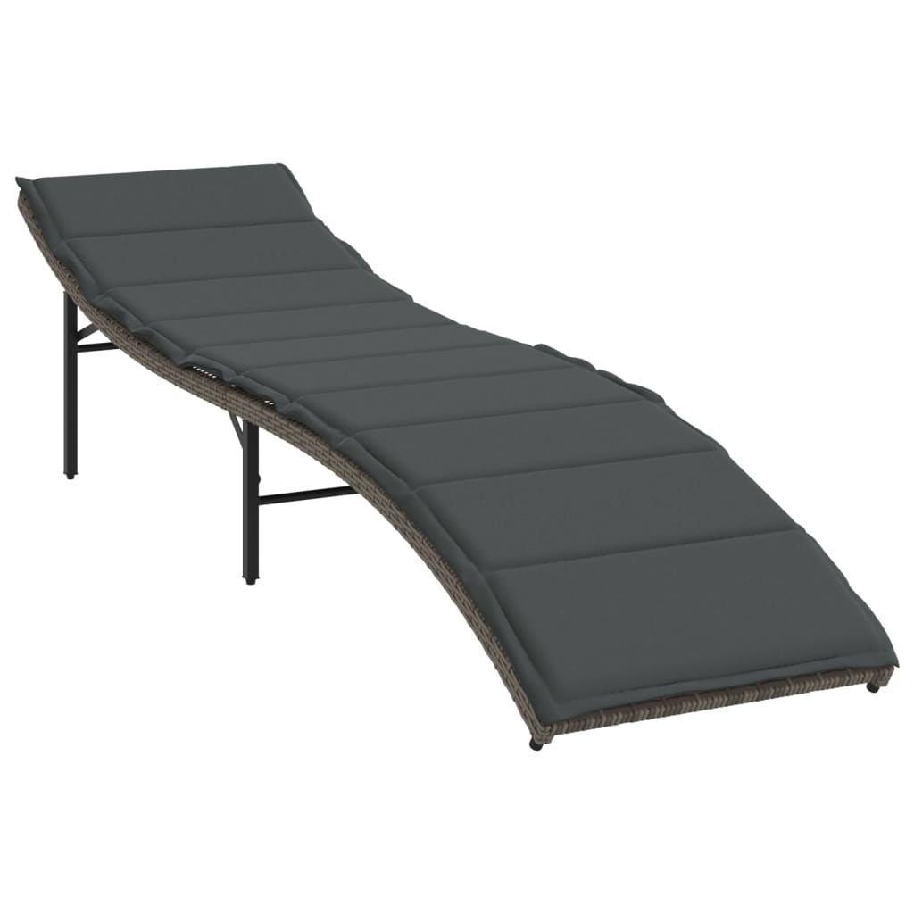 Sonnenliegen 2 Stk. Mit Tisch Poly Rattan