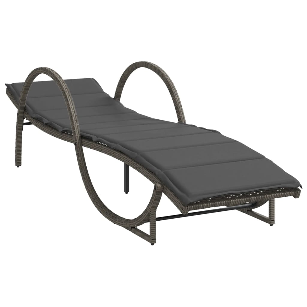 Sonnenliegen 2 Stk. Mit Tisch Poly Rattan
