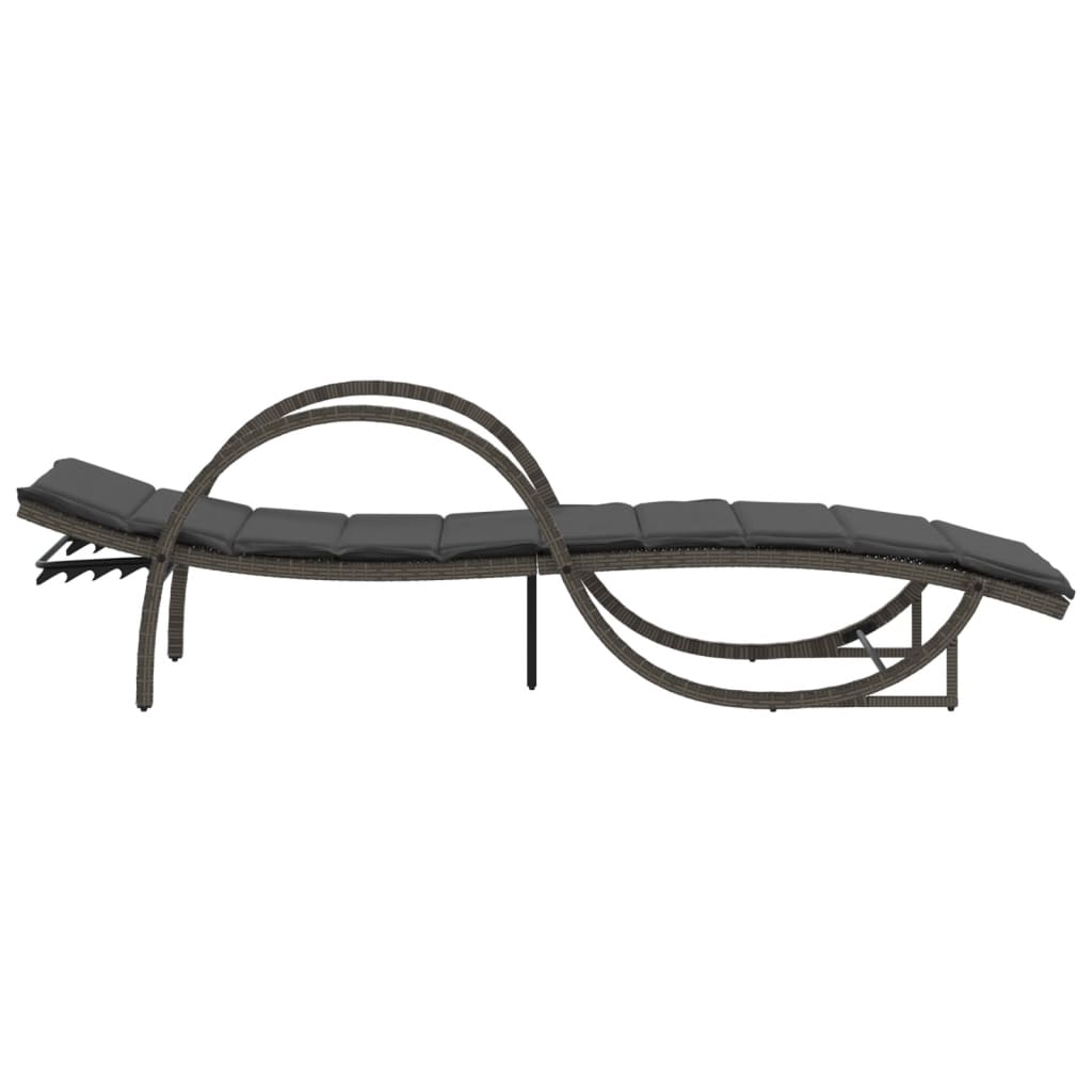 Sonnenliegen 2 Stk. Mit Tisch Poly Rattan