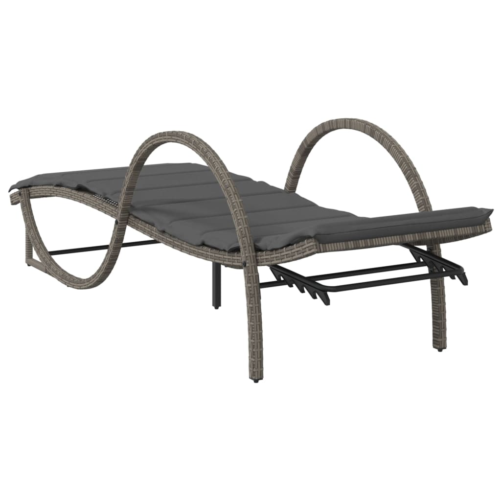 Sonnenliegen 2 Stk. Mit Tisch Poly Rattan