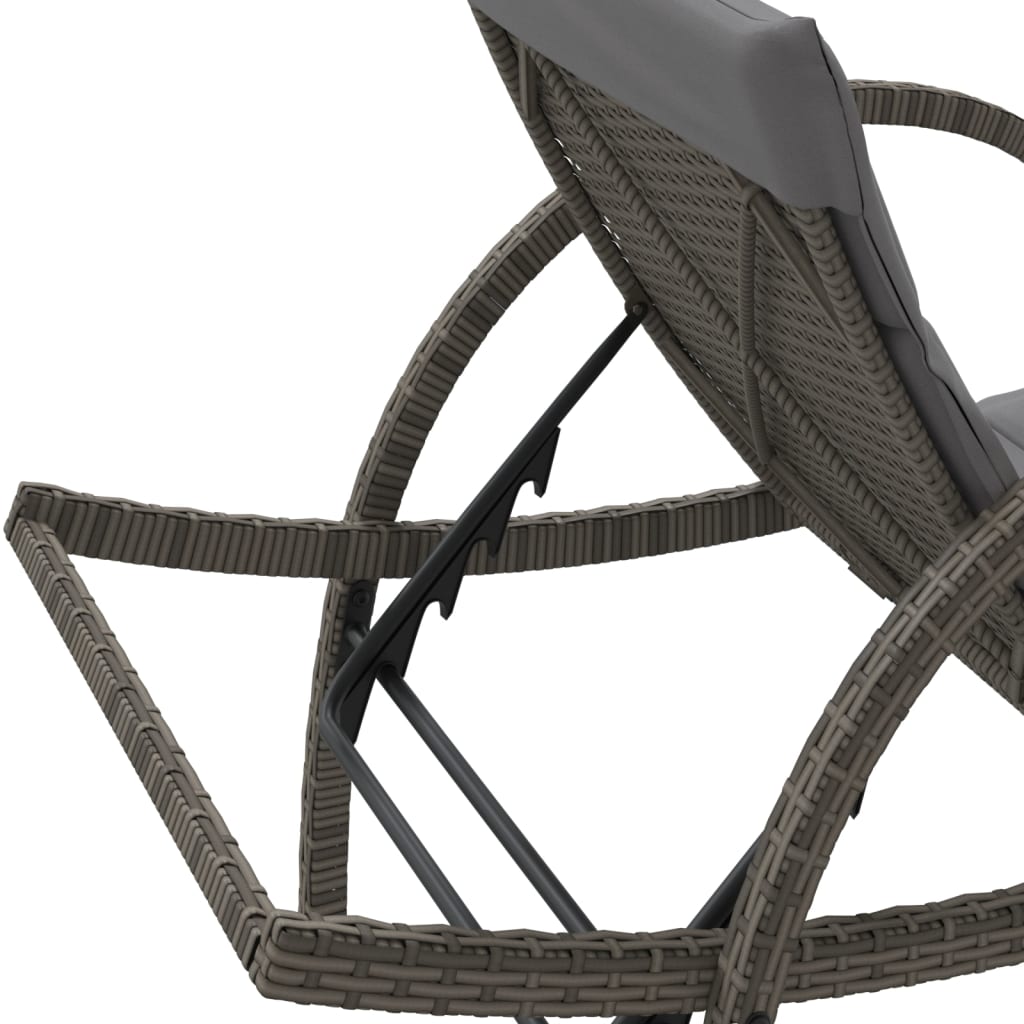 Sonnenliegen 2 Stk. Mit Tisch Poly Rattan