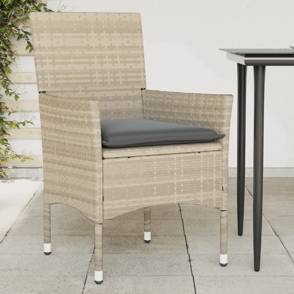Gartenstühle Mit Kissen 2 Stk. Beige Poly Rattan
