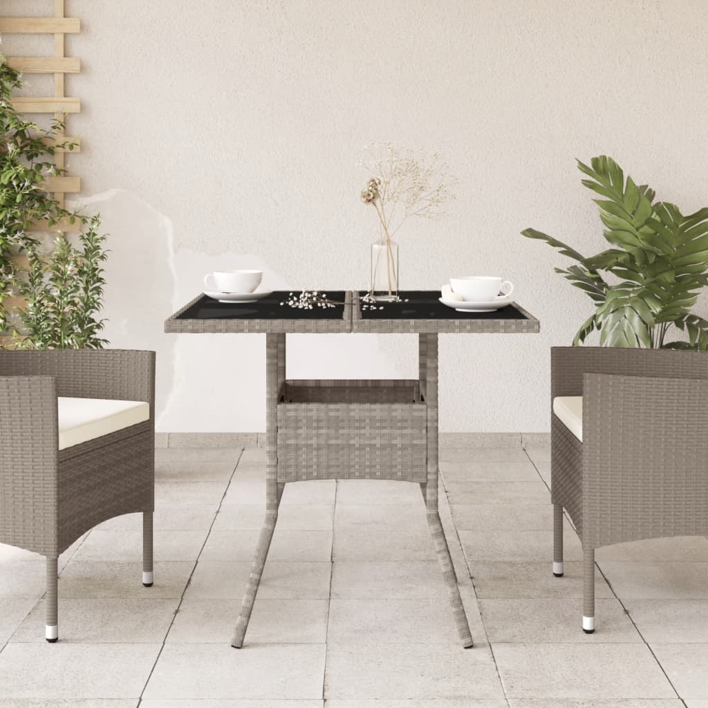 Gartentisch Mit Platte 80X80X75 Cm Poly Rattan