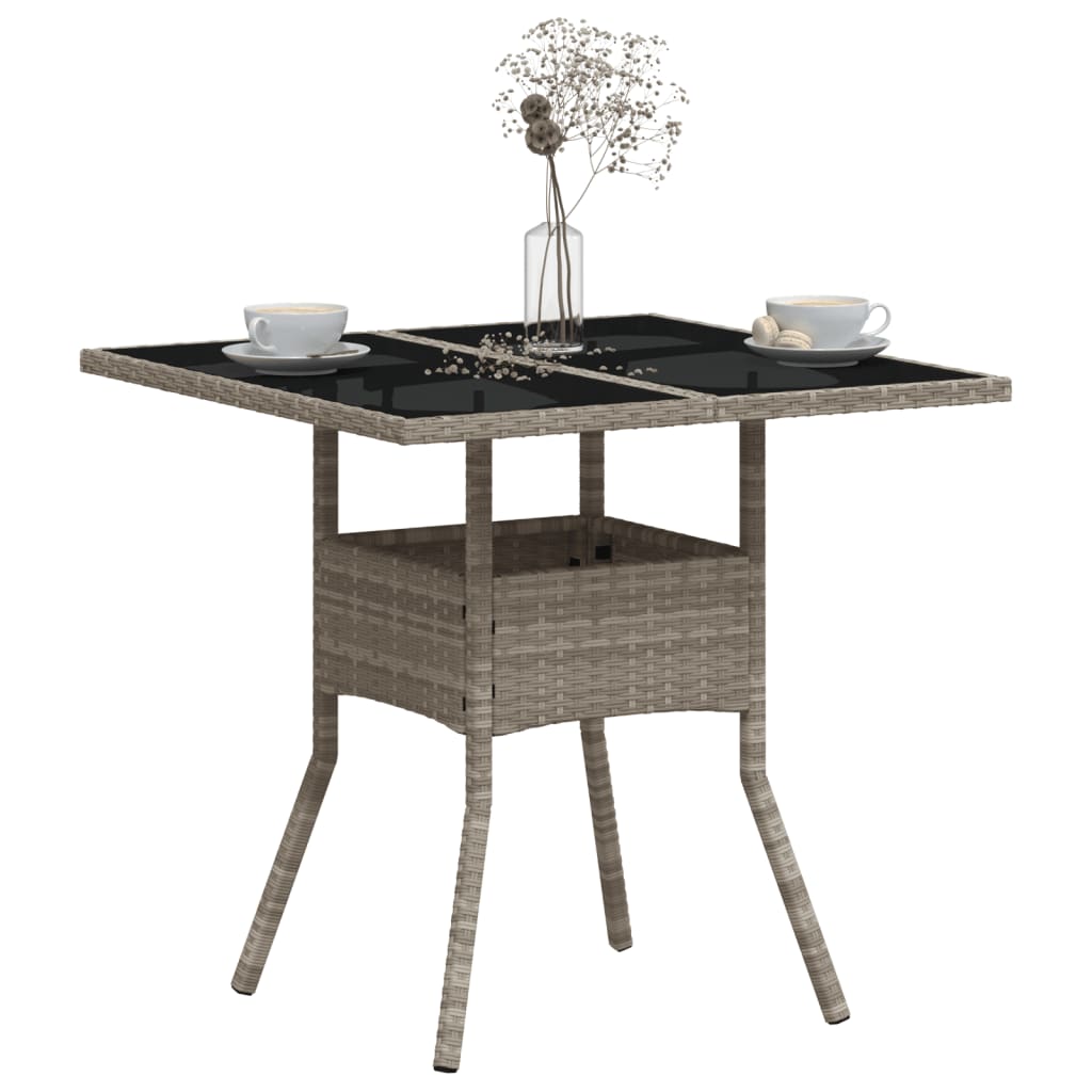 Gartentisch Mit Platte 80X80X75 Cm Poly Rattan