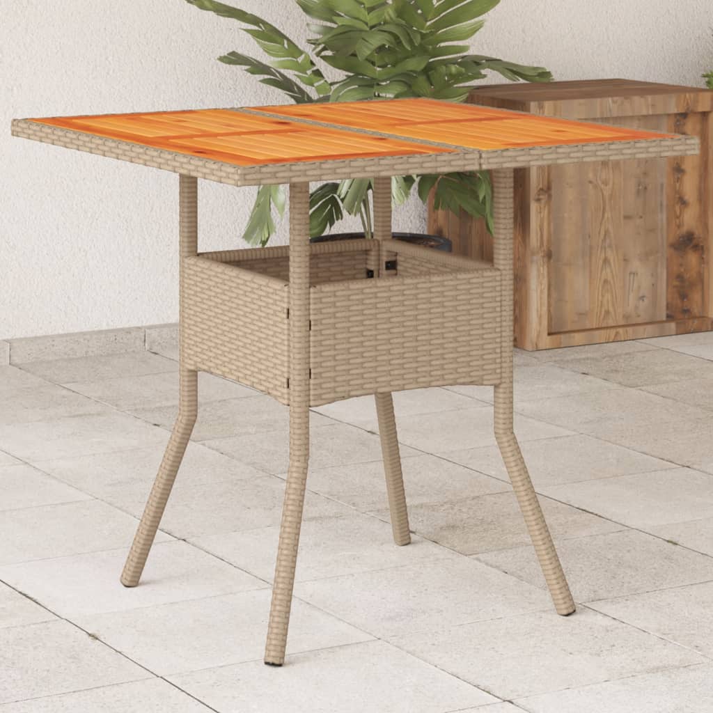 Gartentisch Mit Platte 80X80X75 Cm Poly Rattan