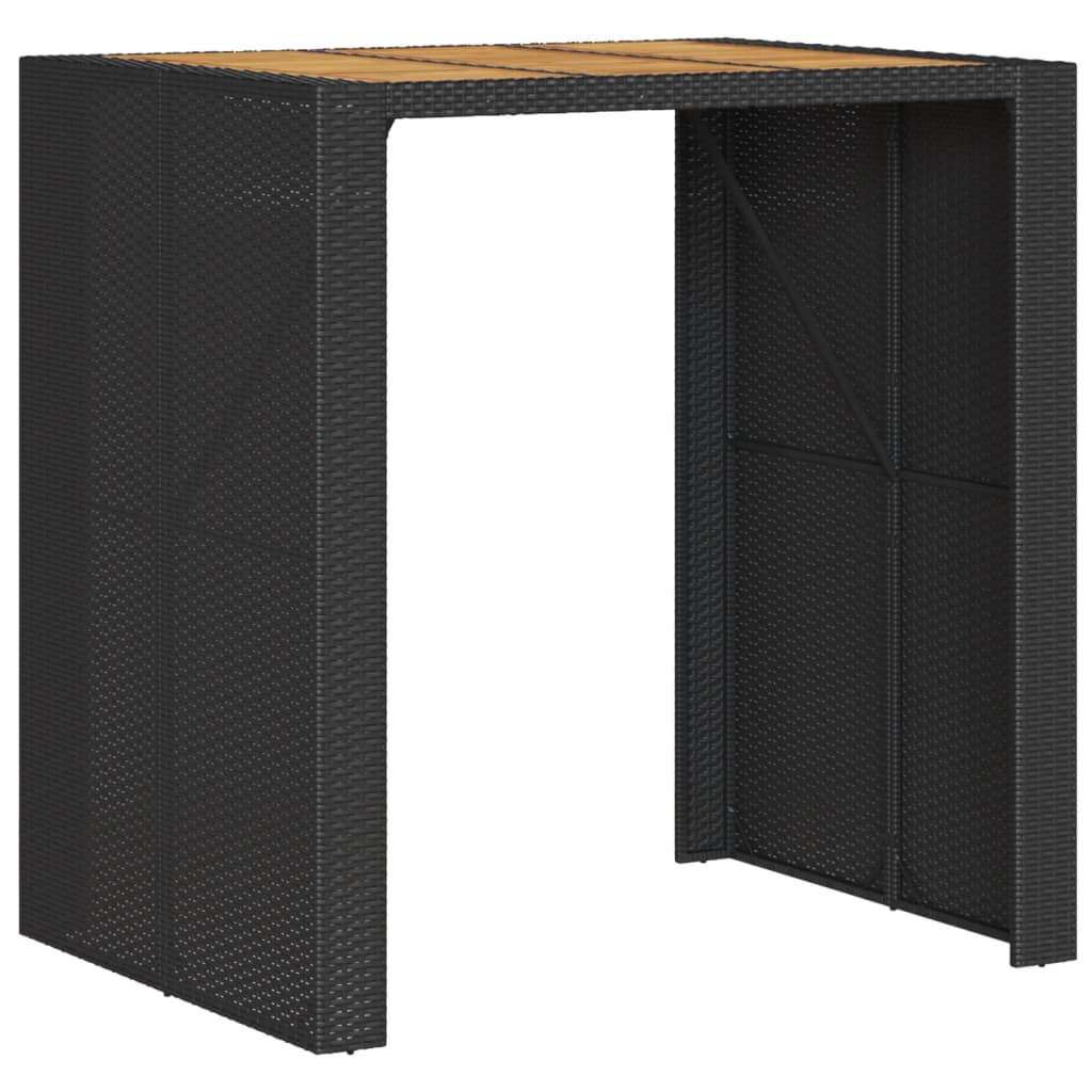 Garten-Bartisch Mit Holzplatte Polyrattan
