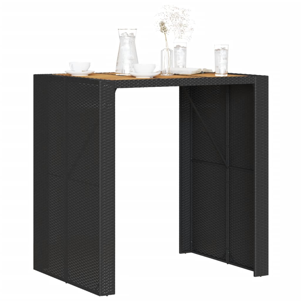 Garten-Bartisch Mit Holzplatte Polyrattan