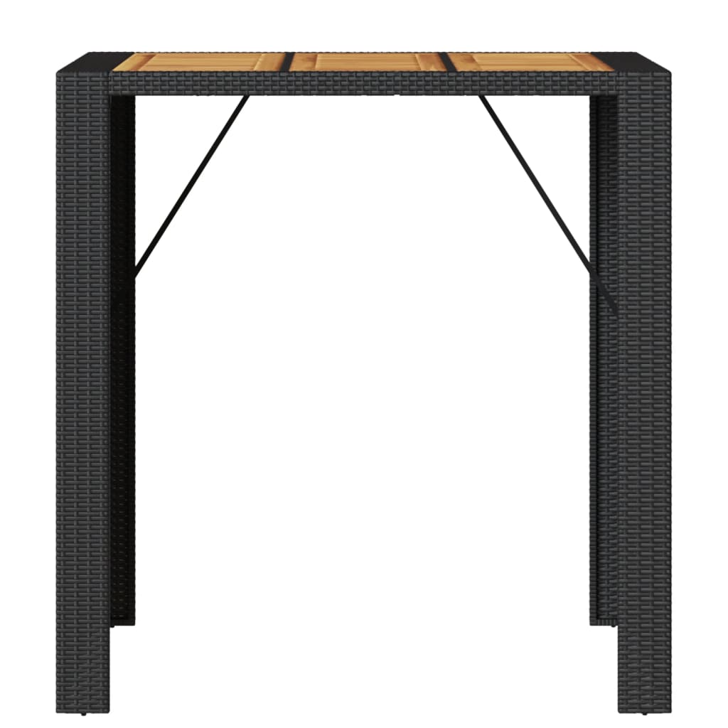 Garten-Bartisch Mit Holzplatte Polyrattan