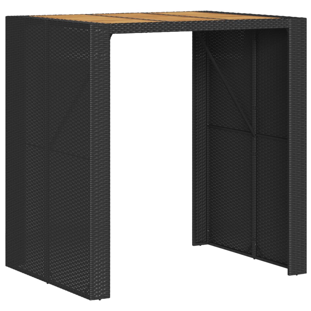 Garten-Bartisch Mit Holzplatte Polyrattan