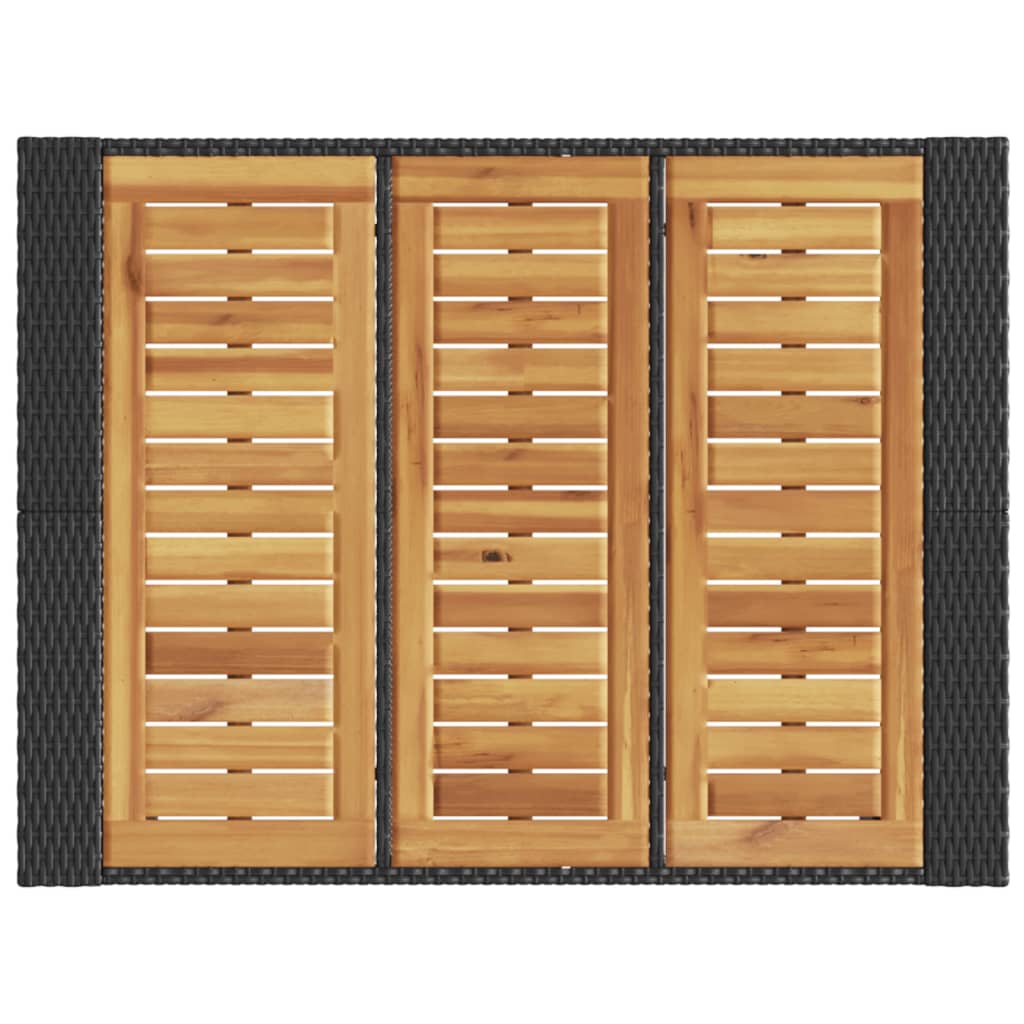 Garten-Bartisch Mit Holzplatte Polyrattan