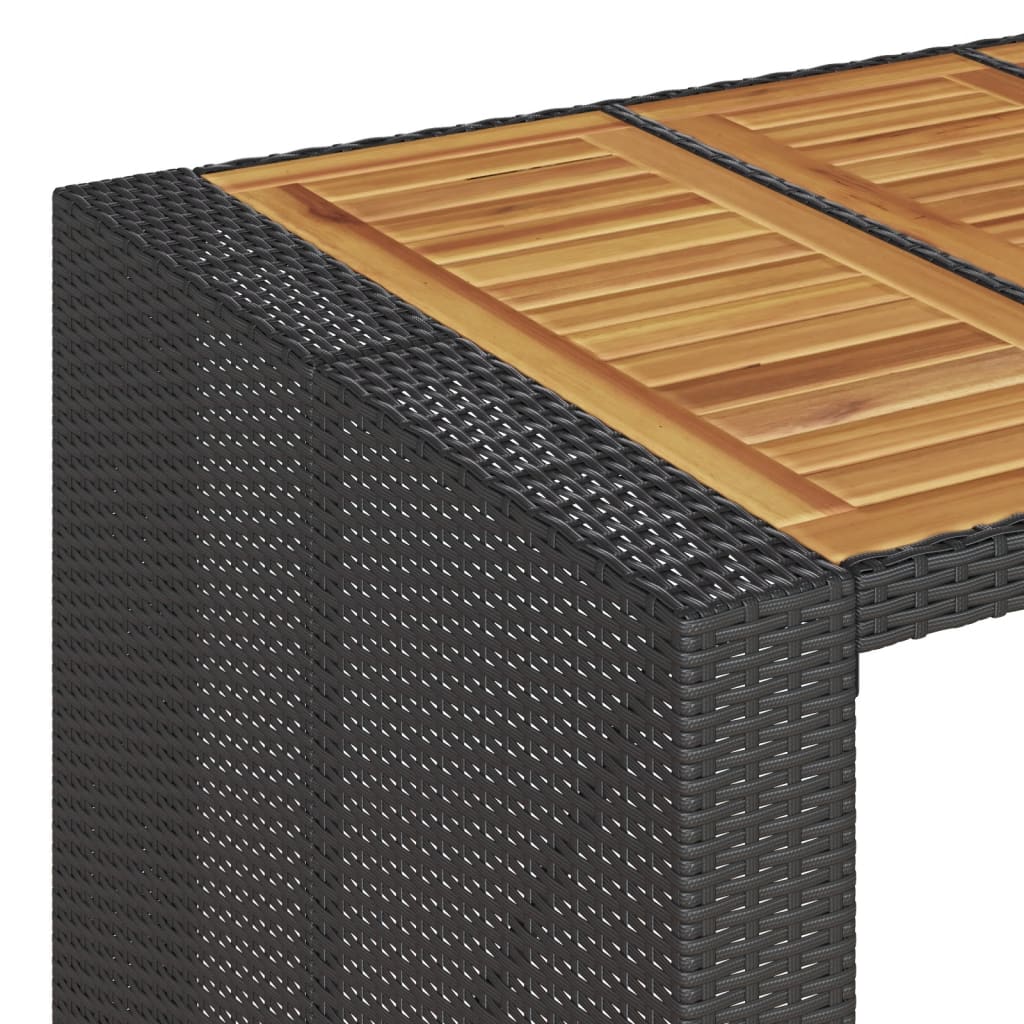 Garten-Bartisch Mit Holzplatte Polyrattan