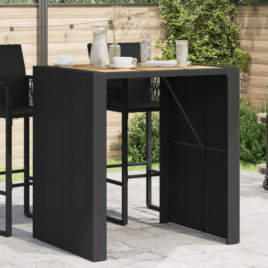 Garten-Bartisch Mit Holzplatte Polyrattan