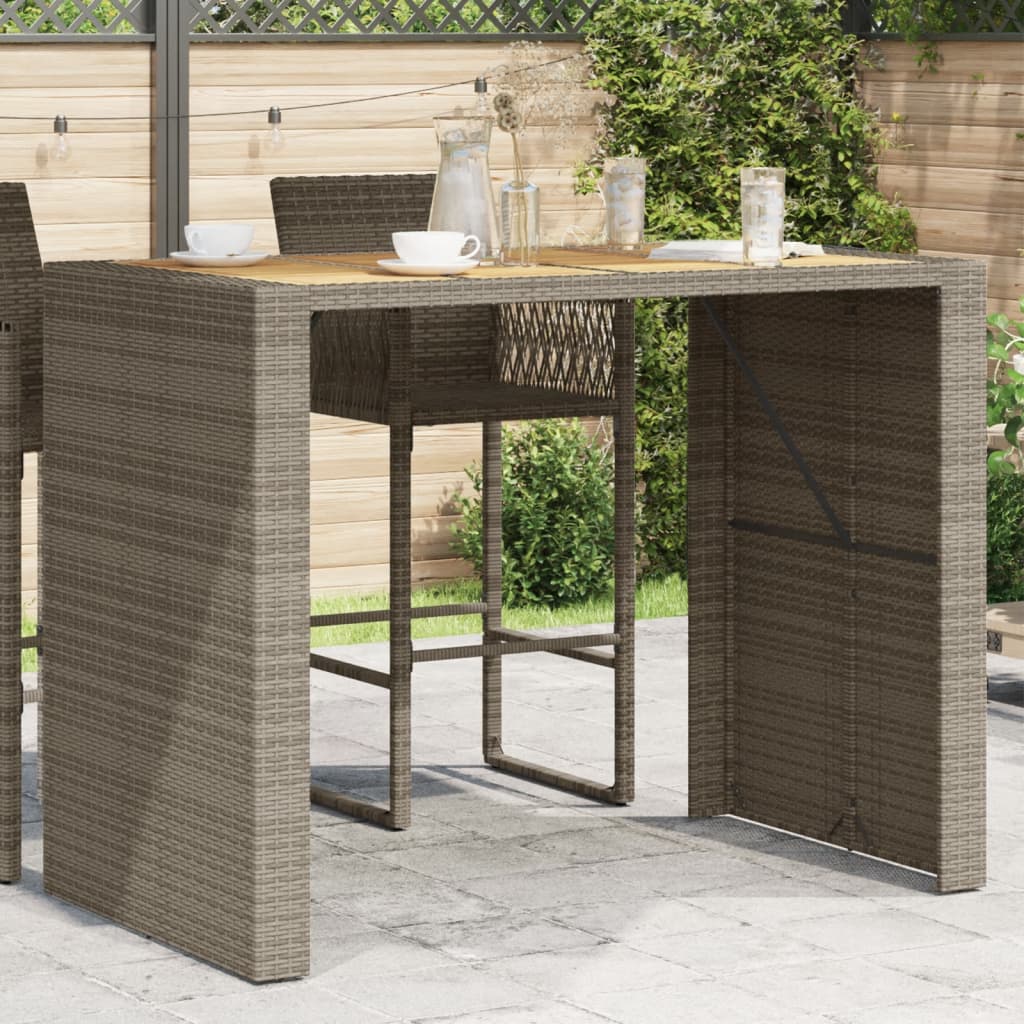 Garten-Bartisch Mit Holzplatte Polyrattan
