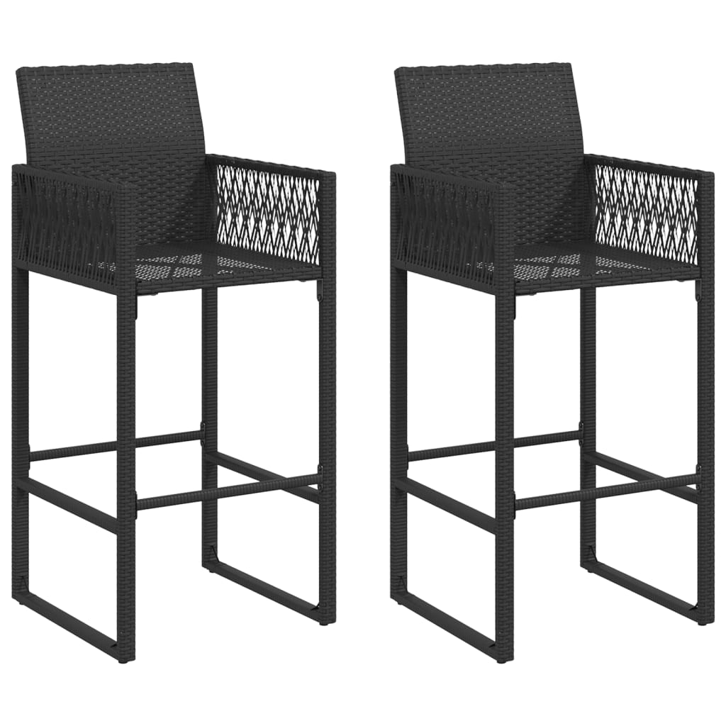 Garten-Barhocker 2 Stk. Poly Rattan