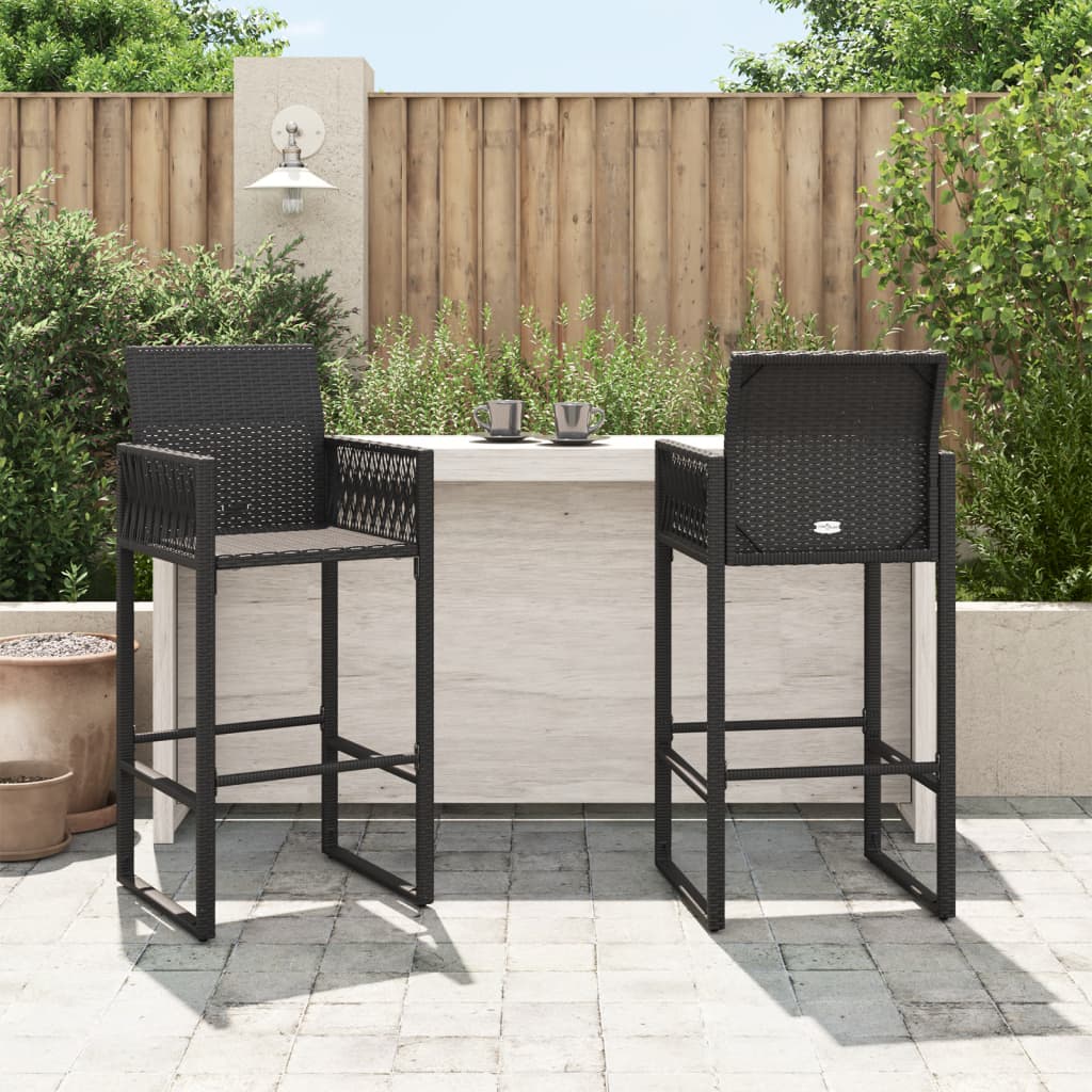 Garten-Barhocker 2 Stk. Poly Rattan