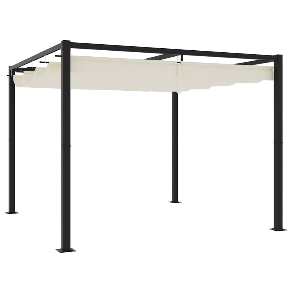 Gartenpavillon Mit Ausziehbarem Dach Stahl Creme