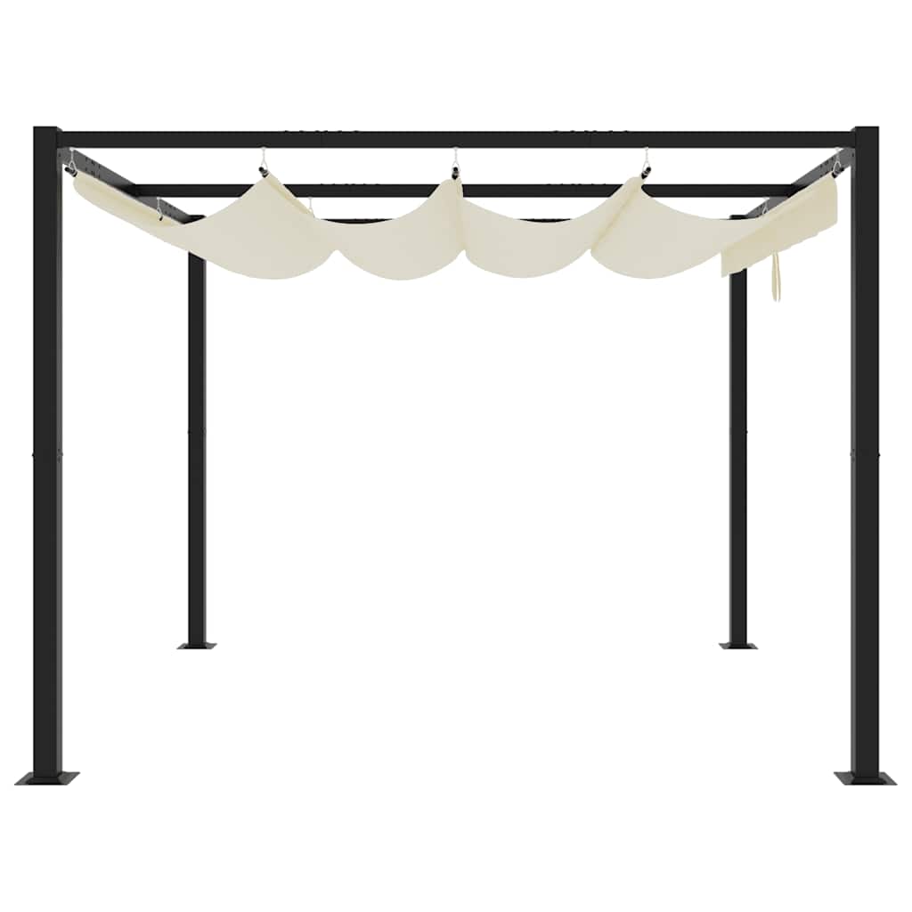 Gartenpavillon Mit Ausziehbarem Dach Stahl Creme