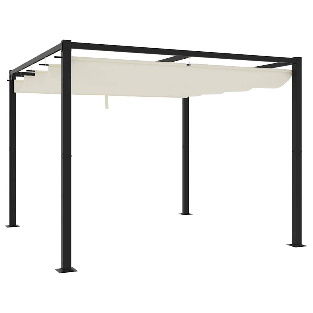 Gartenpavillon Mit Ausziehbarem Dach Stahl Creme