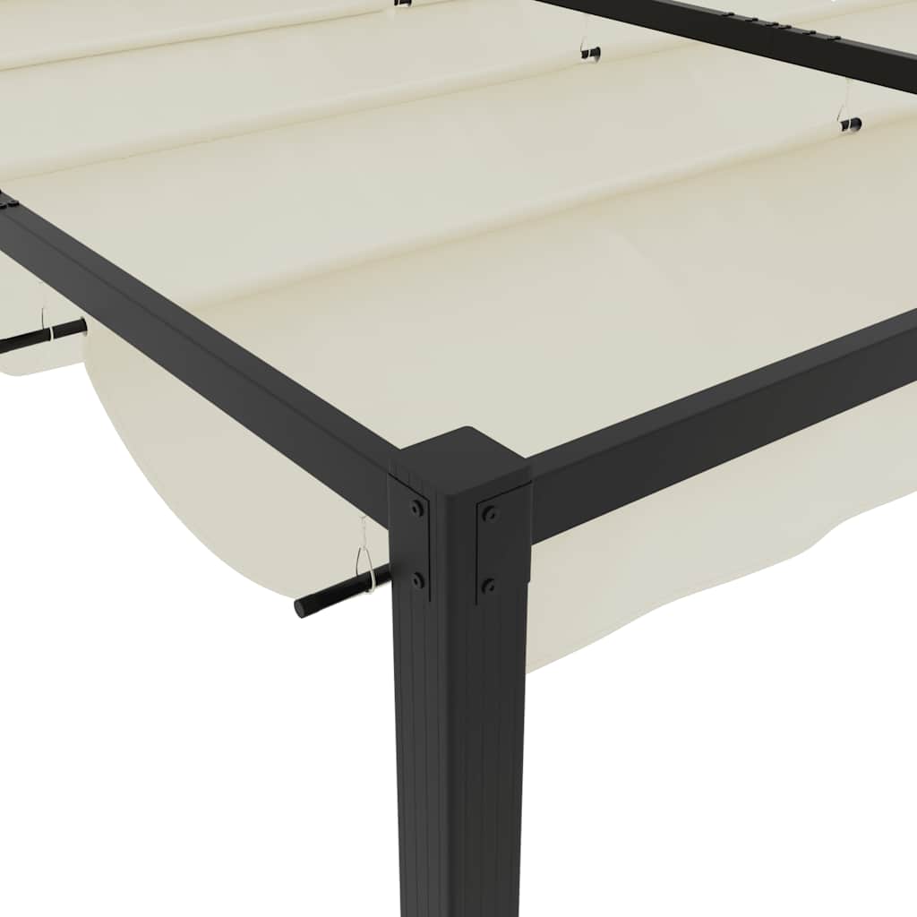 Gartenpavillon Mit Ausziehbarem Dach Stahl Creme