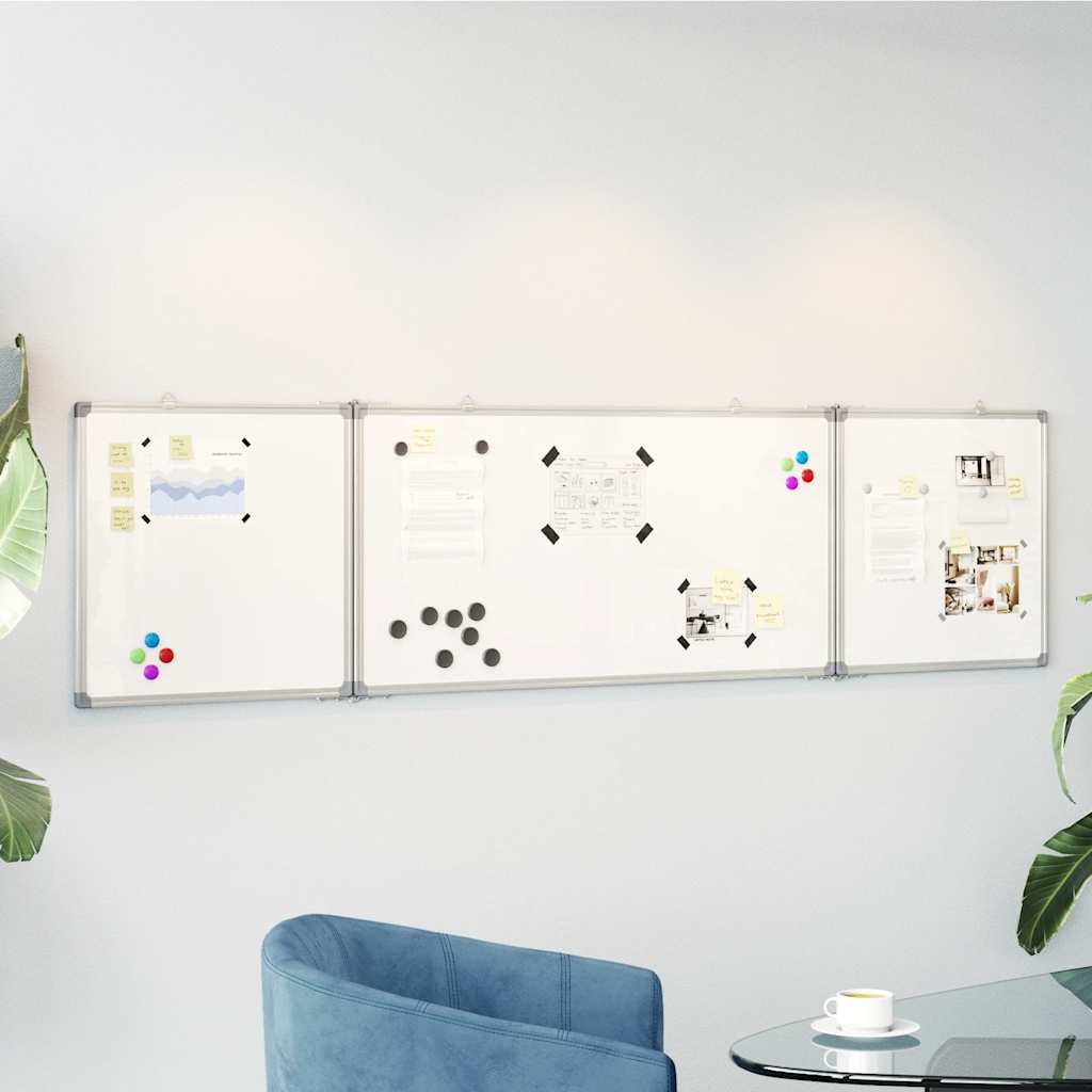 Magnetisches Whiteboard Klappbar 160X50X1,7 Cm Aluminium