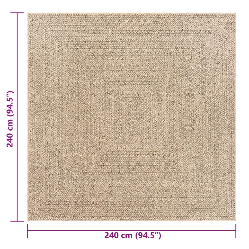 Teppich Zizur Jute-Optik Indoor Und Outdoor Braun