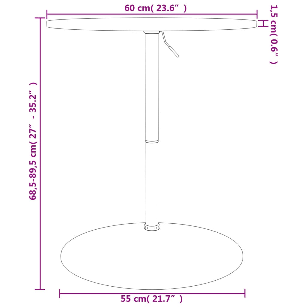 Bartisch Ø60X89,5 Cm Hellbraun