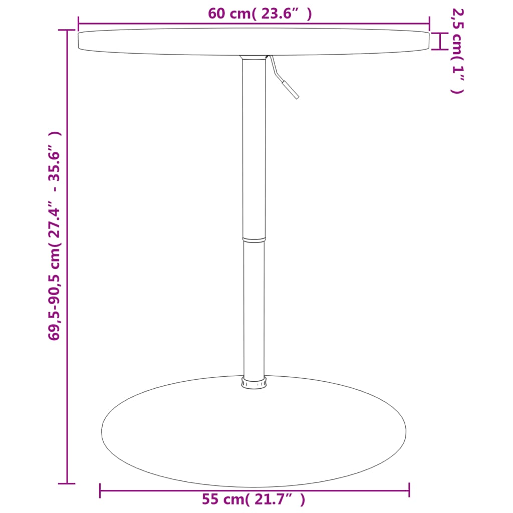 Bartisch Ø60X90,5 Cm Natur