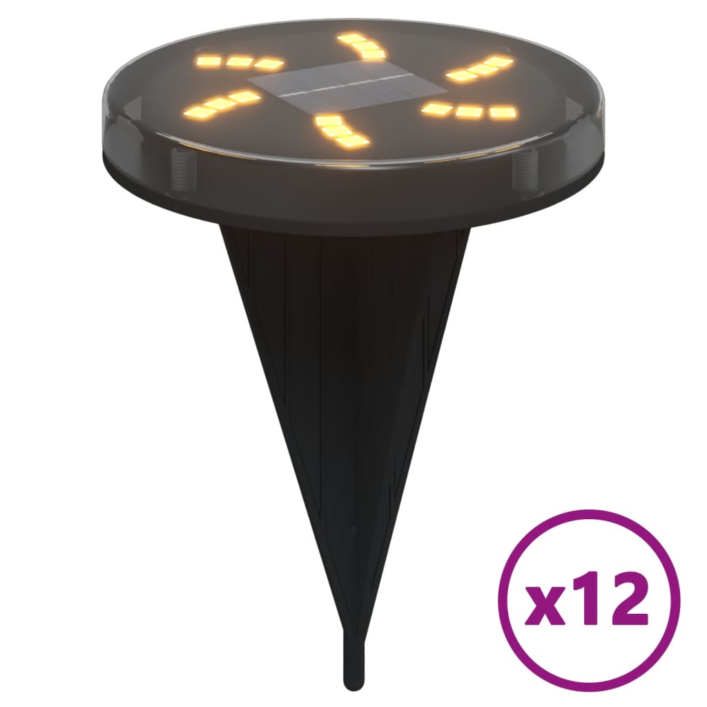 Solar-Bodenleuchten Mit Erdspieß 12 Stk. Warmweiß