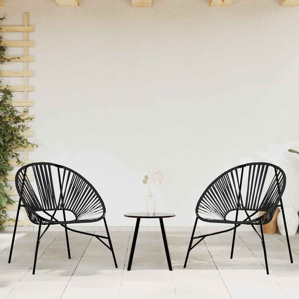Gartenstuhl-Set 3-Tlg. Poly Rattan