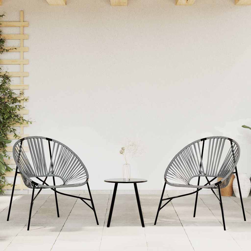 Gartenstuhl-Set 3-Tlg. Poly Rattan
