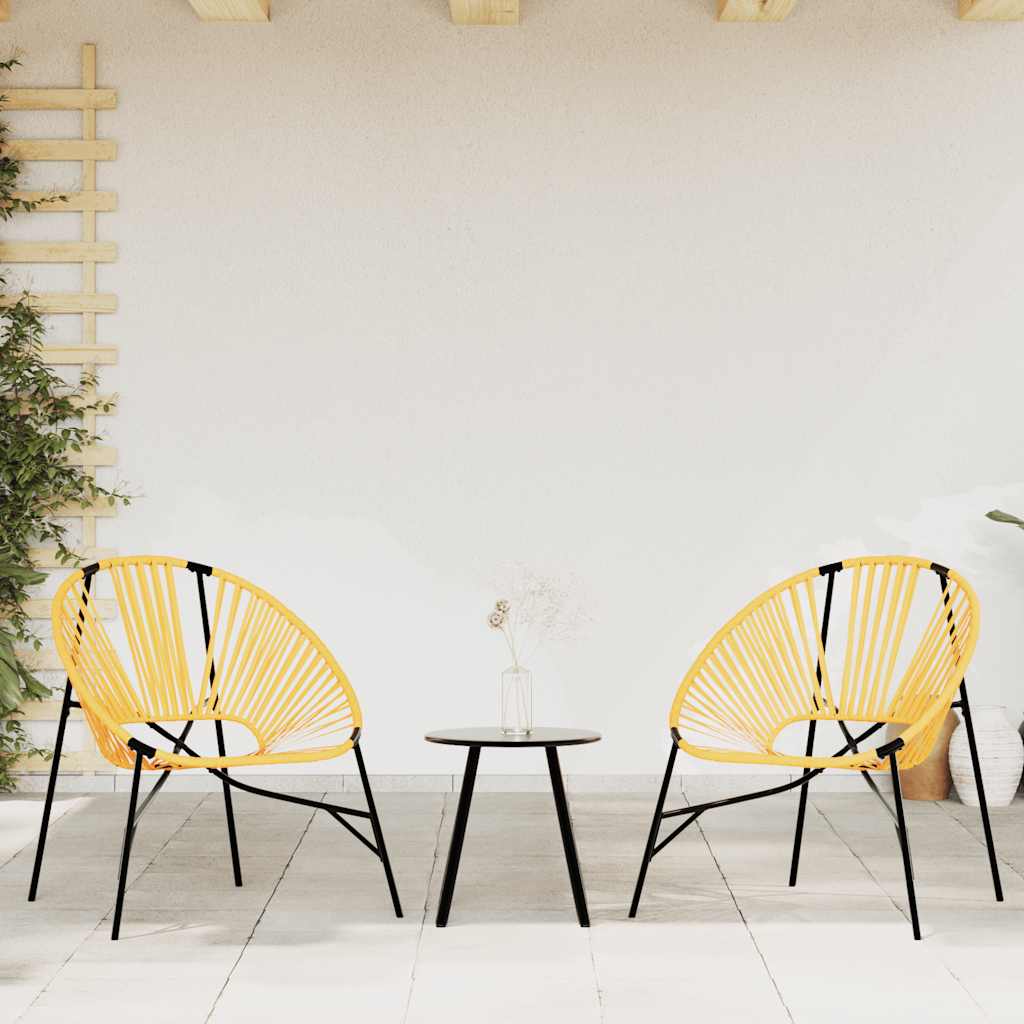 Gartenstuhl-Set 3-Tlg. Poly Rattan
