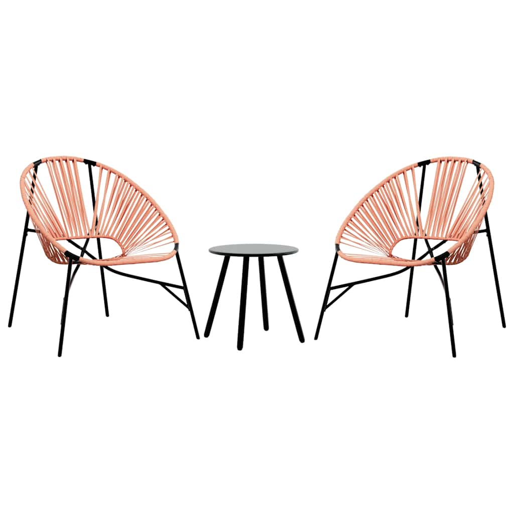 Gartenstuhl-Set 3-Tlg. Poly Rattan