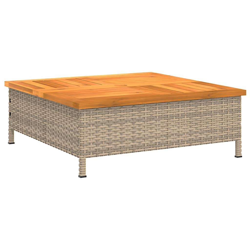 Gartentisch 70X70X25 Cm Rattan Und Akazienholz