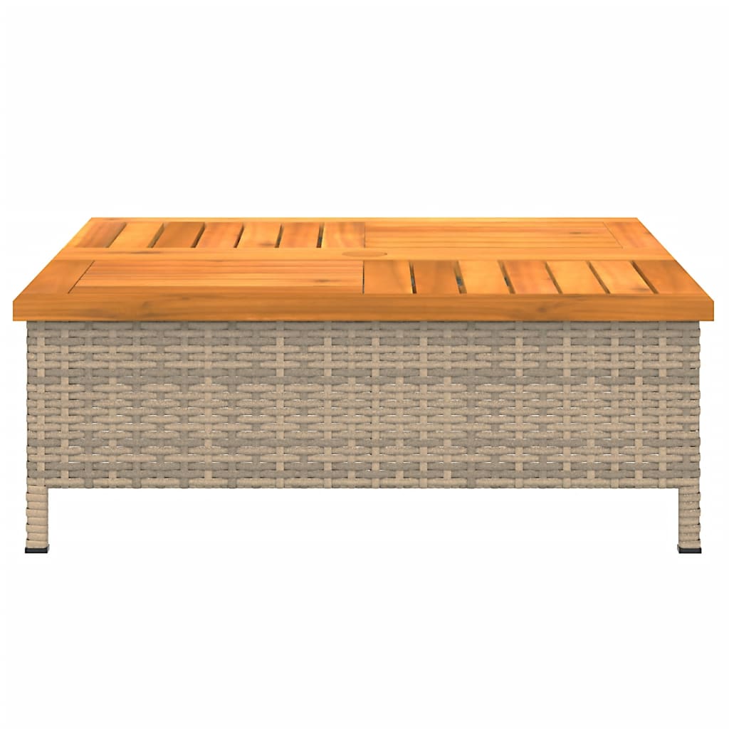 Gartentisch 70X70X25 Cm Rattan Und Akazienholz