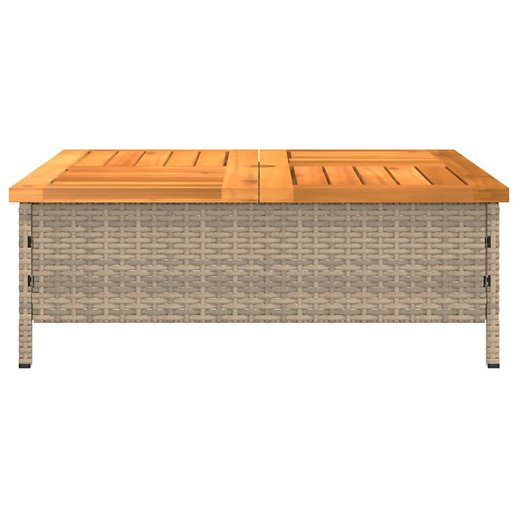 Gartentisch 70X70X25 Cm Rattan Und Akazienholz