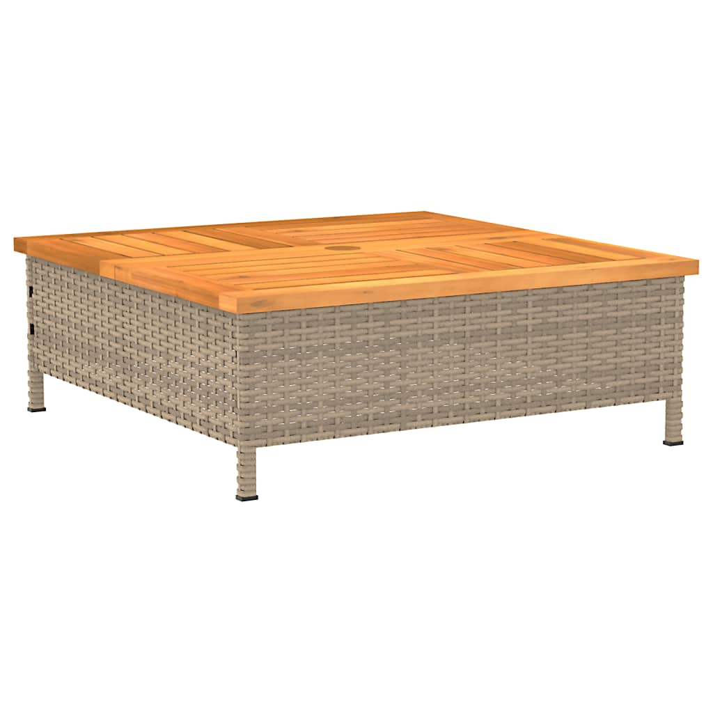 Gartentisch 70X70X25 Cm Rattan Und Akazienholz