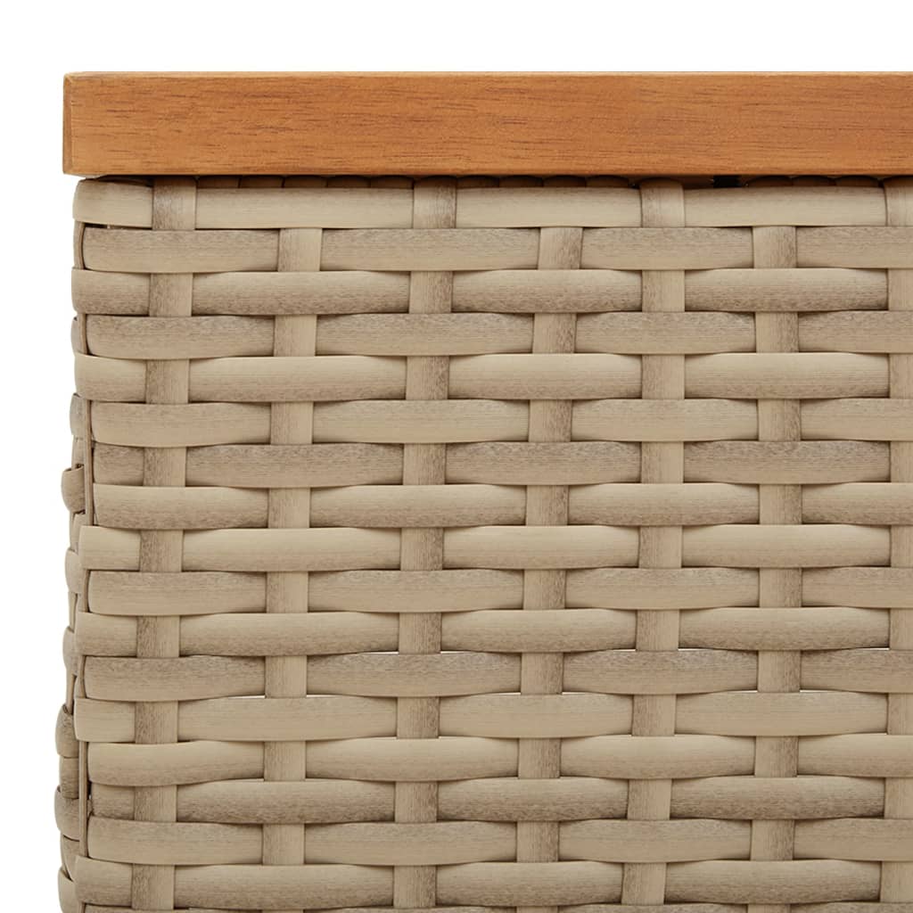 Gartentisch 70X70X25 Cm Rattan Und Akazienholz