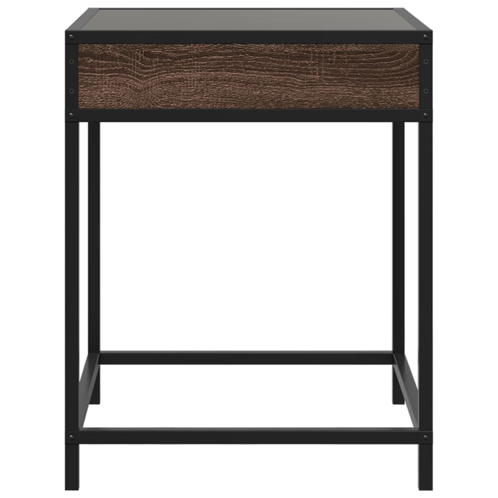 Nachttisch Mit Infinity-Led Braun Eichen-Optik 40X40X51 Cm