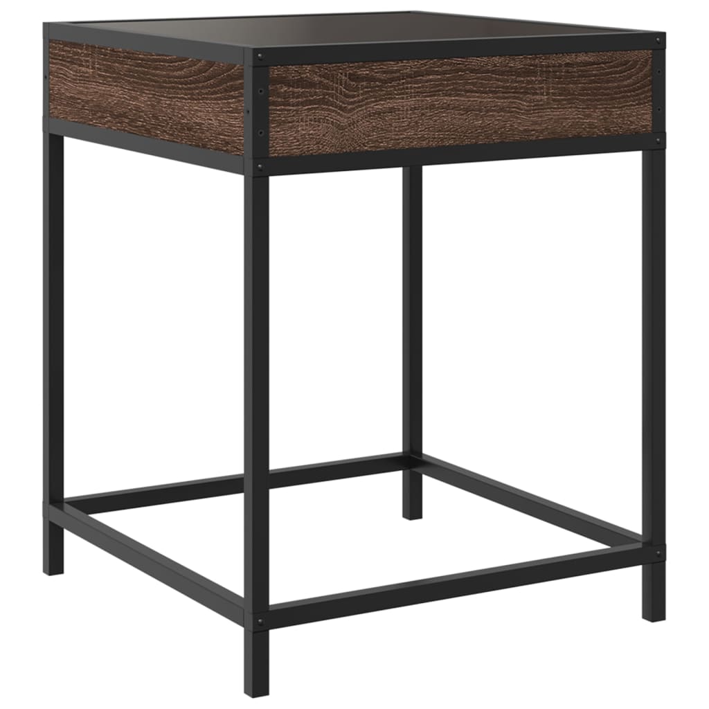 Nachttisch Mit Infinity-Led Braun Eichen-Optik 40X40X51 Cm