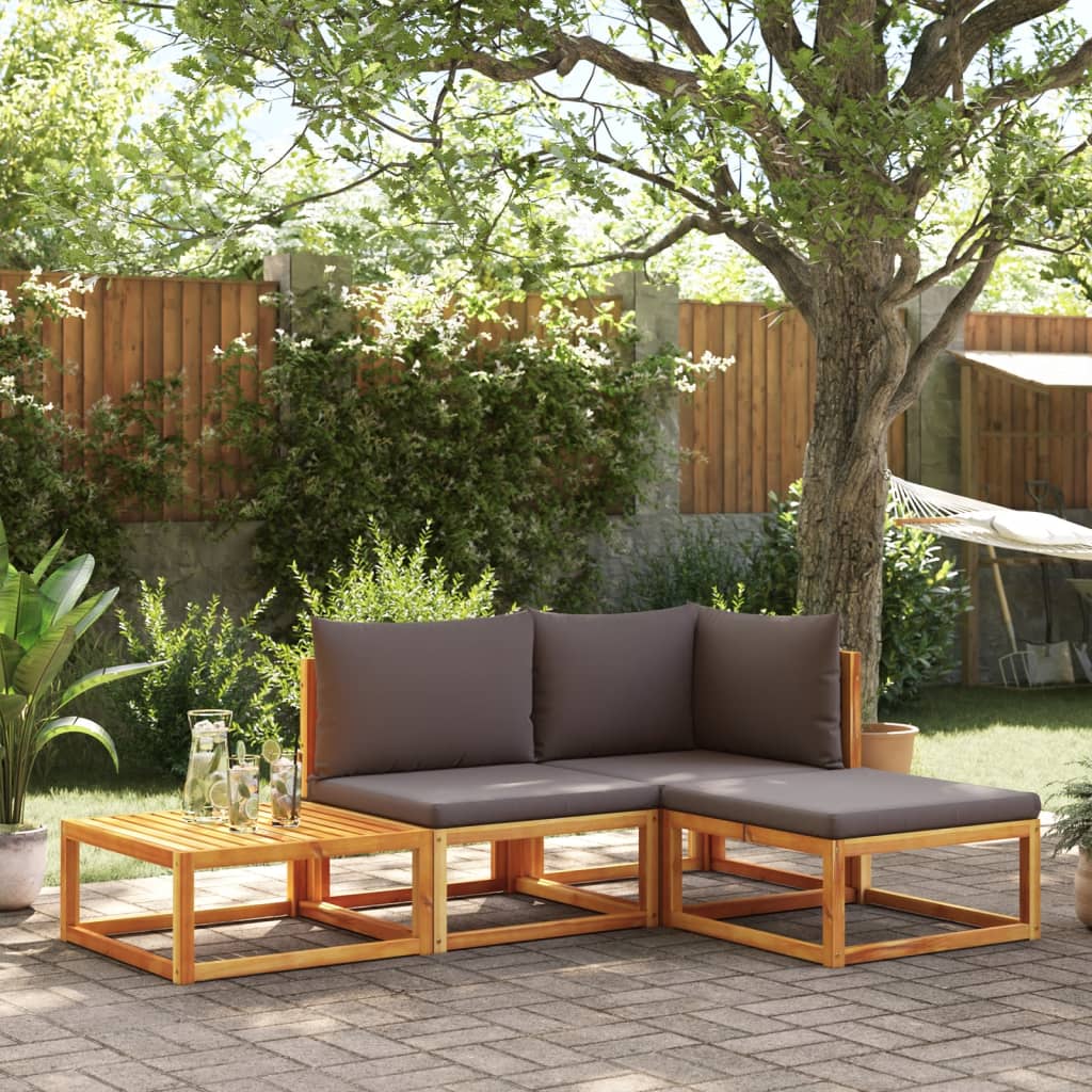 Garten-Ecksofas Mit Kissen 2 Stk. Massivholz Akazie