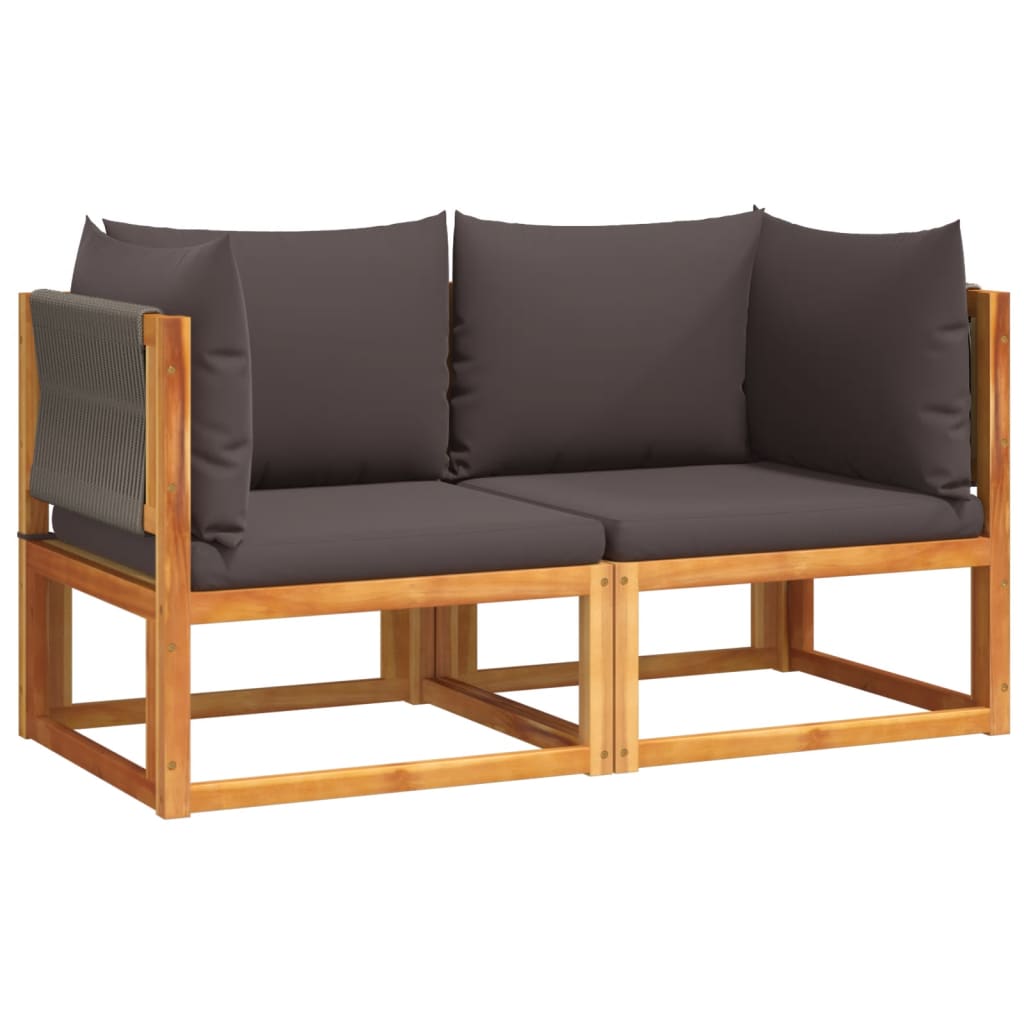 Garten-Ecksofas Mit Kissen 2 Stk. Massivholz Akazie