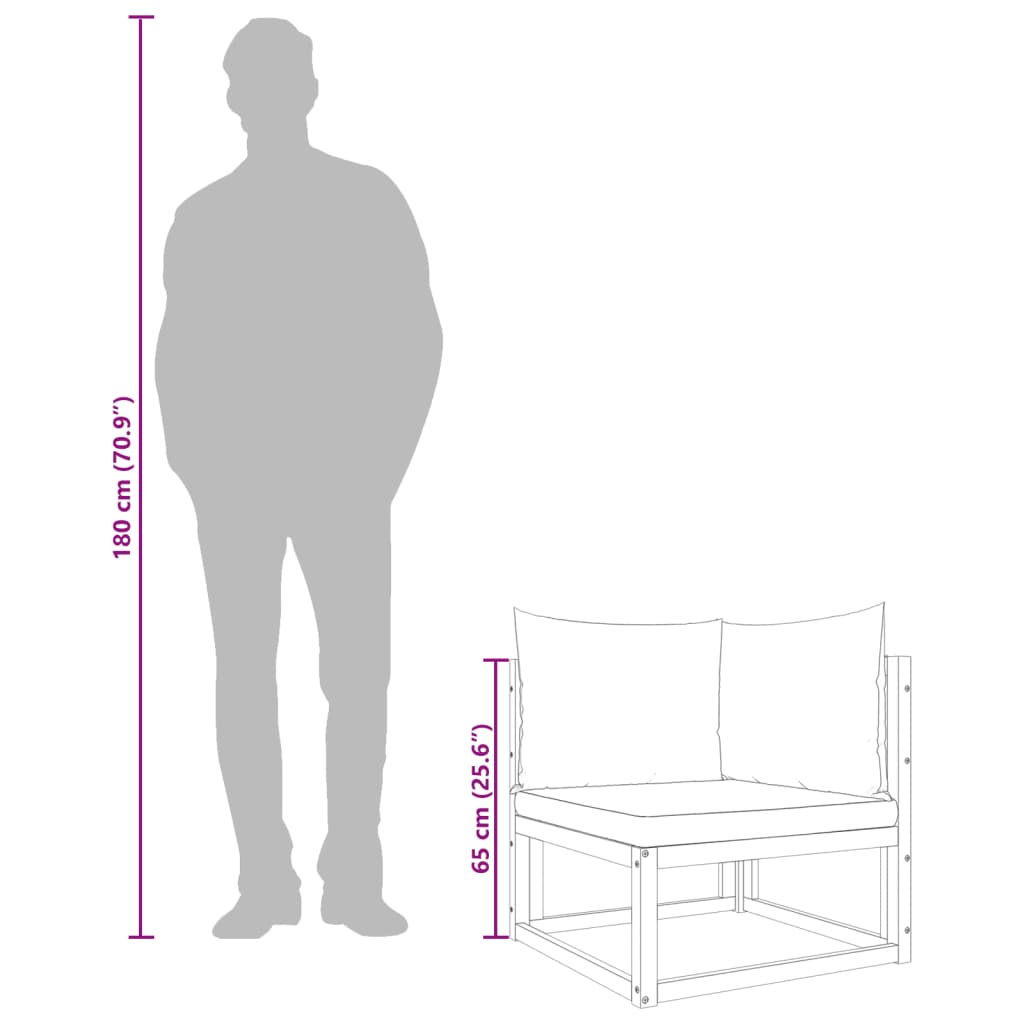 Garten-Ecksofas Mit Kissen 2 Stk. Massivholz Akazie