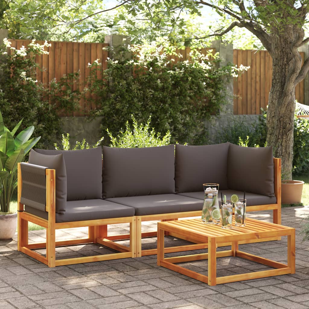 Garten-Ecksofas Mit Kissen 2 Stk. Massivholz Akazie